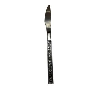 NIGHT BLOSSOM 4 Piece 2 Knives, 1 Fork, 1 Teaspoon MCM Stainless Gold Standard